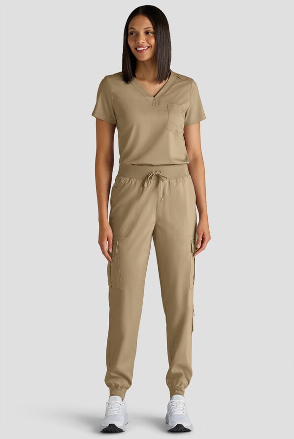 Butter-Soft STRETCH FLXTEK+ Women's 8-Pocket Cargo Jogger Scrub Pant - Golden Sand - 6
