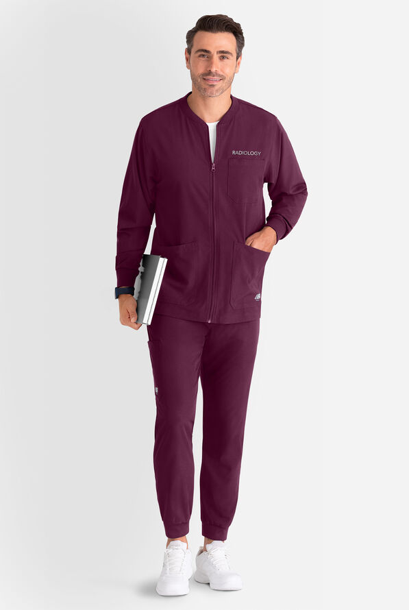 Skechers by Barco Structure Men's 3-Pocket STRETCH Cargo Jogger Scrub Pants - Short - Wine - 5