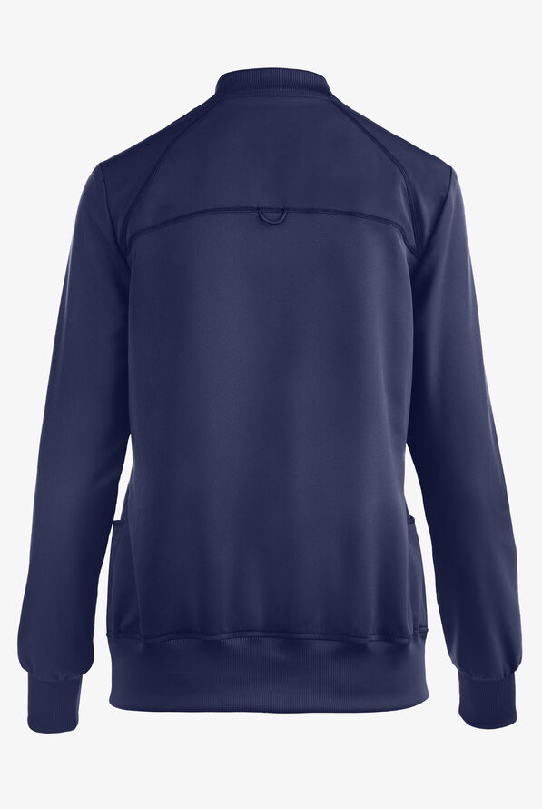 Dickies Dynamix Women's 2-Pocket STRETCH Zip Front Scrub Jacket - Navy - 3