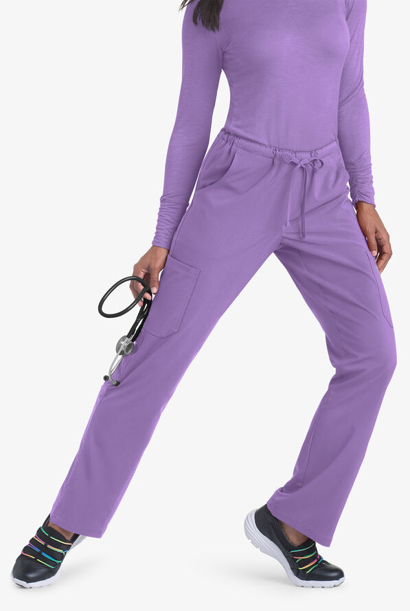 Easy STRETCH Eden Women's 4-Pocket Drawstring Scrub Pants - Tall - Ultraviolet Light - 3