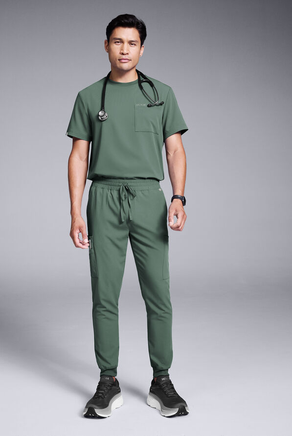 Pantal&oacute;n m&eacute;dico Hypothesis S-R Shift Ready estilo jogger con 8 bolsillos para hombre - Olive - 2