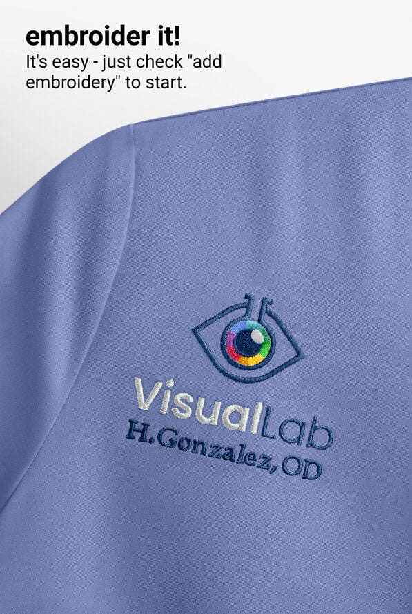 Camisa m&eacute;dica Cherokee Workwear Revolution con cuello en V y 1 bolsillo para hombre - Ceil Blue - 4