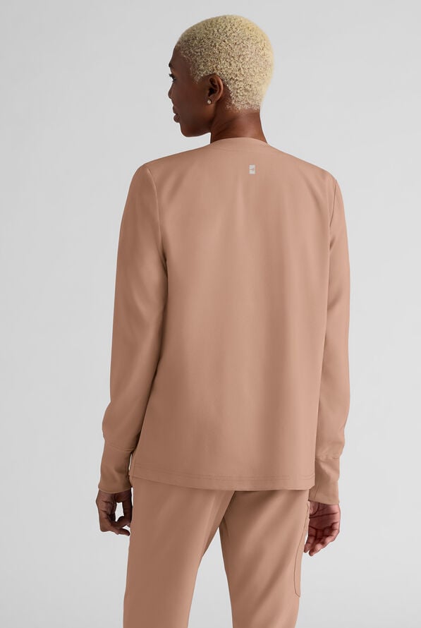 Chaqueta m&eacute;dica Easy STRETCH con botones a presi&oacute;n y 3 bolsillos para mujer - Warm Terrazzo - 2