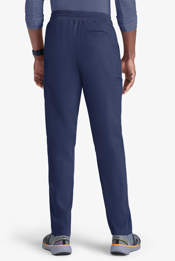Grey's Anatomy by Barco Spandex STRETCH Hudson Men's 6-Pocket Slim Straight Cargo Scrub Pants - Indigo - 2
