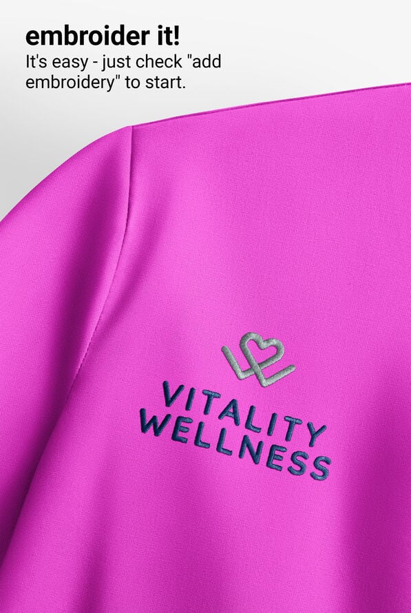 Easy STRETCH Anya Women's 2-Pocket Relaxed Crew Neck Scrub Top - Electric Fuchsia - 8