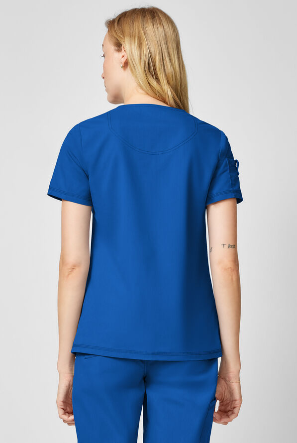 Dickies Forge Women's 2-Pocket Tuck-In V-Neck Scrub Top - Royal - 4