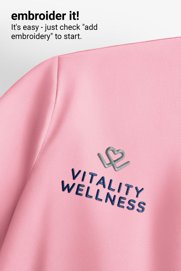 Blusa m&eacute;dica unisex Butter-Soft Core con 1 bolsillo - Blush - 4