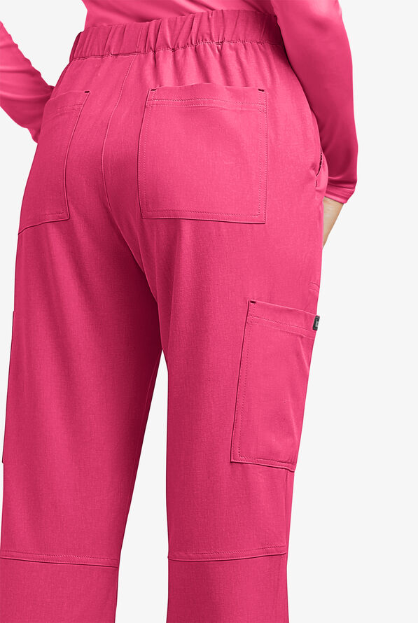 koi Basics Holly Women's 8-Pocket STRETCH Cargo Scrub Pants - Heather Pink Lemonade - 3