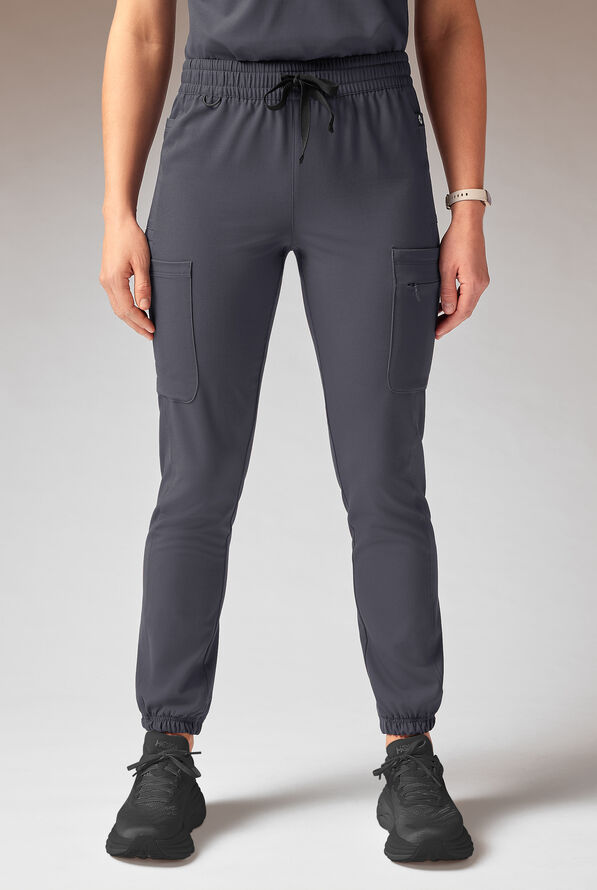 Pantalón médico Hypothesis Cache estilo jogger con 6 bolsillos para mujer - Pewter - 1