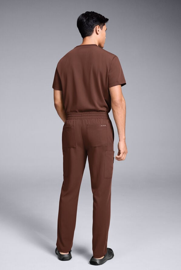 Hypothesis S-R Shift Ready Men's 8-Pocket Straight Leg Cargo Scrub Pant - Bitter Chocolate - 5