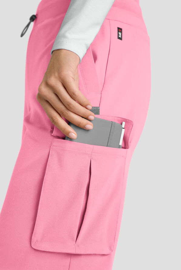 Pantal&oacute;n m&eacute;dico Grey's Anatomy by Barco Emerge Teagan STRETCH de tiro alto con piernas anchas y 6 bolsillos para mujer - Glow Pink - 5