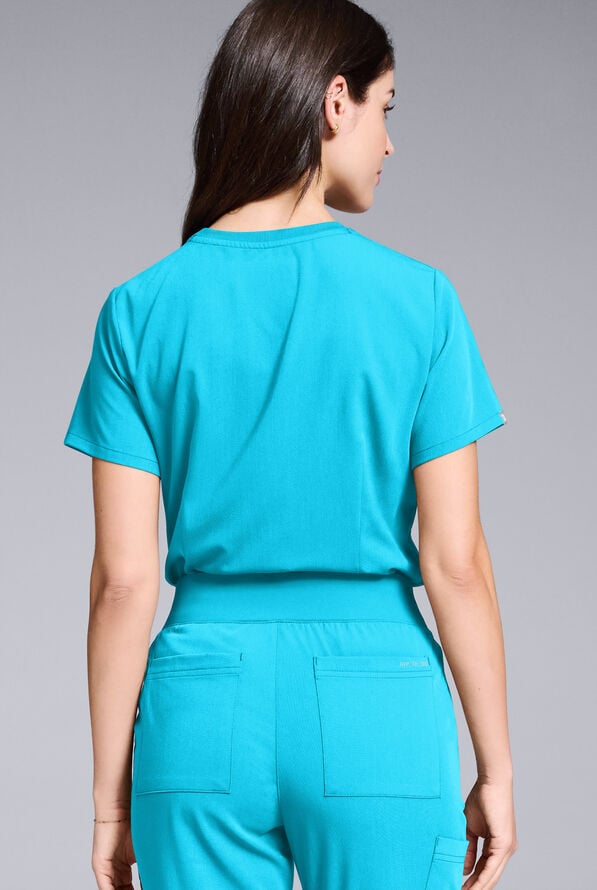 Hypothesis Women's Base Crew-Neck Tuck-In Scrub Top - Turquoise - 3