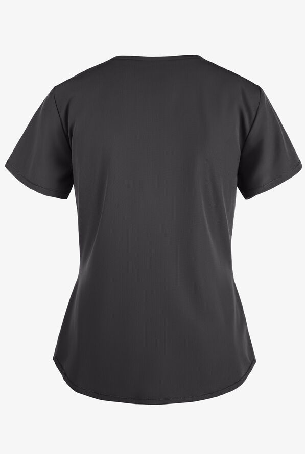 Skechers by Barco Breeze Women's 3-Pocket STRETCH V-Neck Scrub Top - Pewter - 3