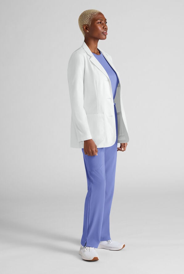 Easy STRETCH Simone Women’s 29 1/2"  5-Pocket Consultation Scrub Lab Coat - White - 3