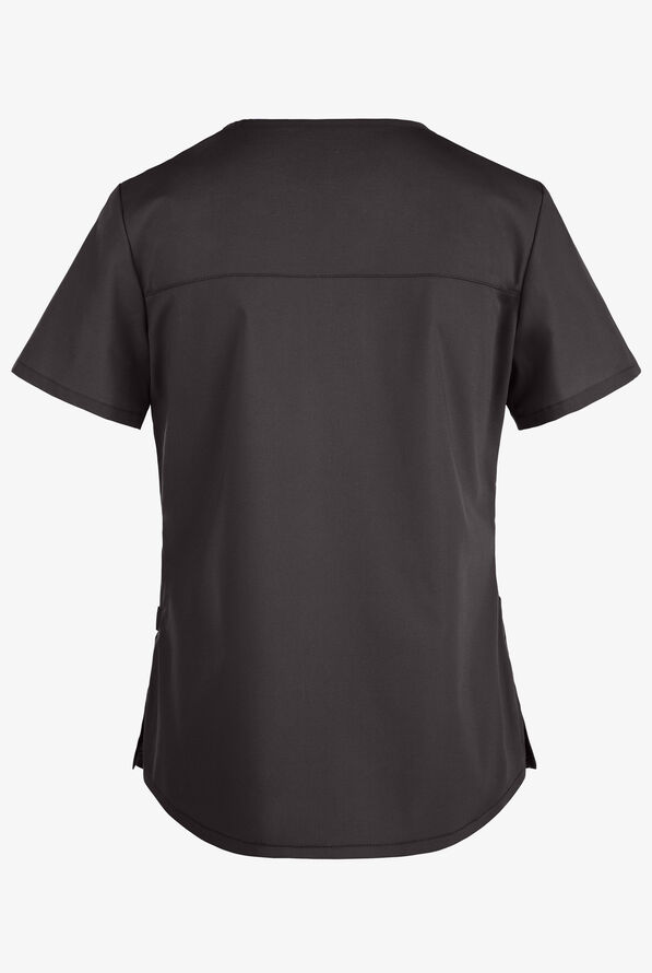 Cherokee Workwear Professionals Women's 3-Pocket STRETCH V-Neck Scrub Top - Pewter - 2