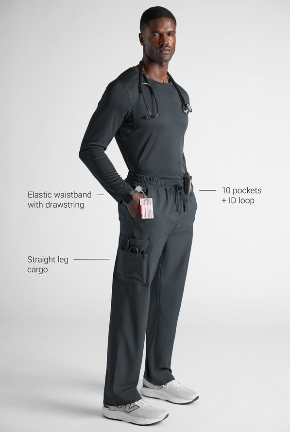 Easy STRETCH Men&rsquo;s 10-Pocket Scrub Pant - Pewter - 2