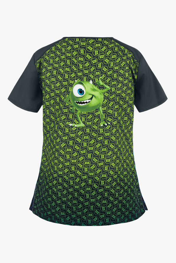 Cherokee Tooniforms Disney Monsters, Inc. Women's 2-Pocket V-Neck Print Scrub Top - null - 2