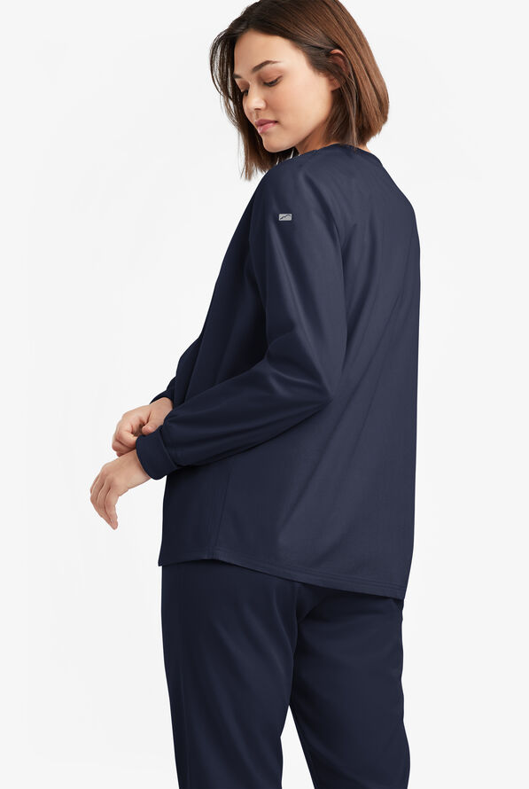 Butter-Soft Originals Women's 3-Pocket Warm-up Scrub Jacket - Navy - 4