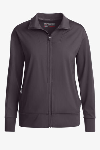 Grey's Anatomy by Barco Knit STRETCH Ease Warm Up Women's 4-Pocket Zip Front Scrub Jacket