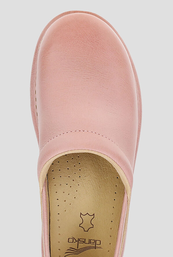 Dansko Women's Platform Pro Slip-Resistant Coral Distressed Leather Clogs - Coral - 2