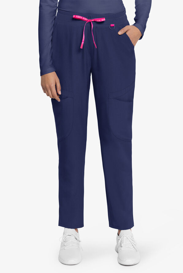 Med Couture Amp Women's 4-Pocket STRETCH Drawstring Scrub Pant - Navy - 1