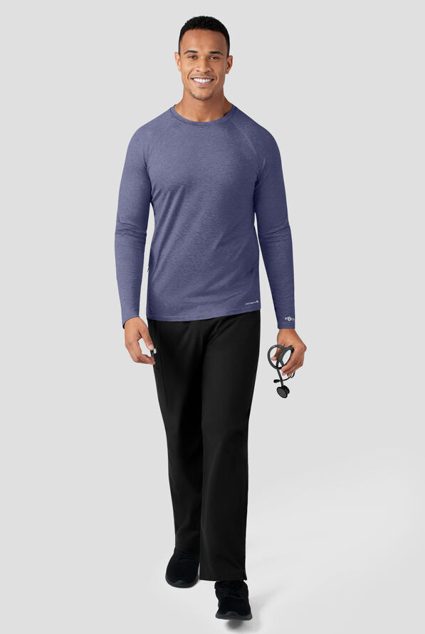 Carhartt Men's Force 1-Pocket Raglan Sleeve Crew Neck Heathered Underscrub - Navy Heather - 3