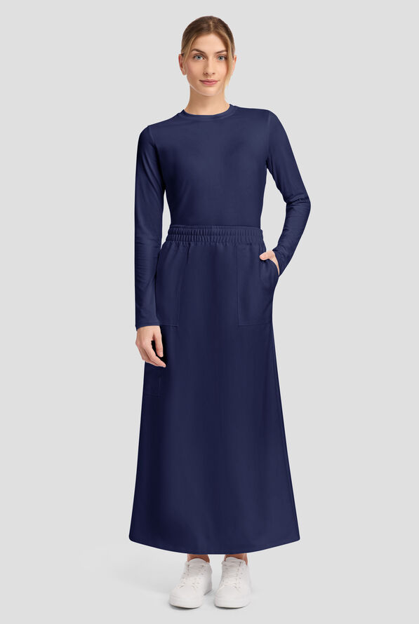 Cherokee Workwear Originals Ultra Women's 3-Pocket Pull-On Maxi Scrub Skirt - Navy - 5