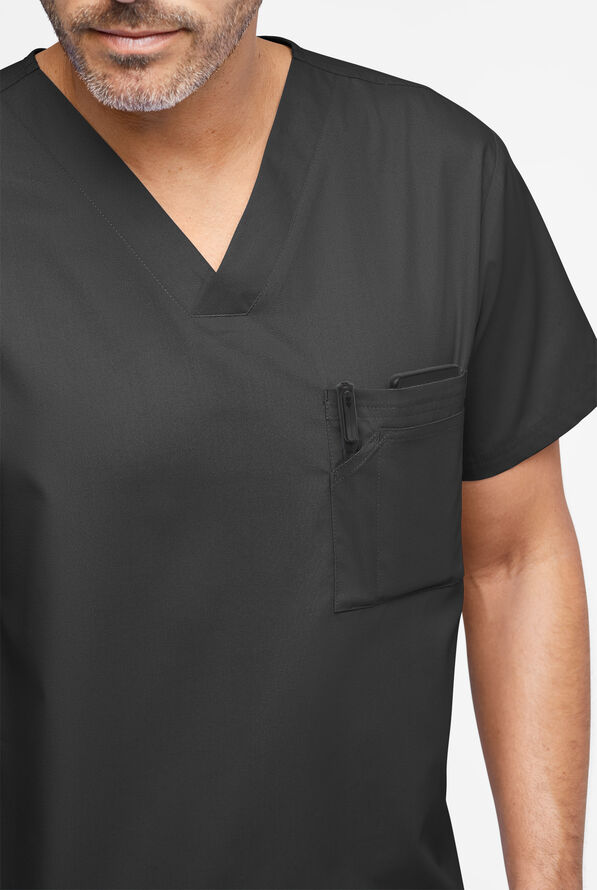 Butter-Soft Originals Men's 3-Pocket V-Neck Scrub Top - Black - 3