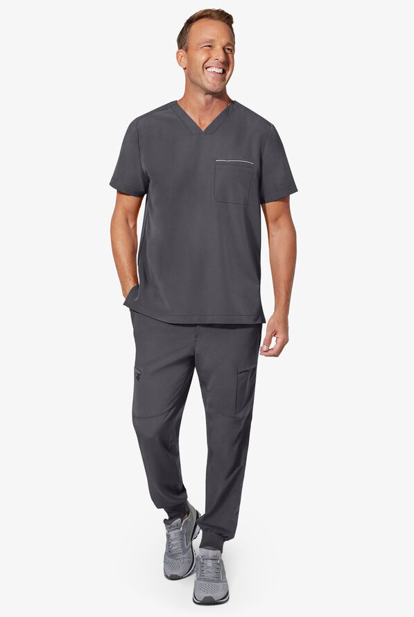 Pantal&oacute;n m&eacute;dico Healing Hands 360 Nolen STRETCH estilo jogger con cord&oacute;n y 6 bolsillos para hombre - Pewter - 3