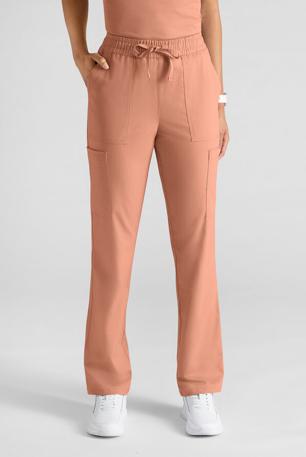 Butter-Soft STRETCH FLXTEK+ Women's 8-Pocket Straight Leg Cargo Scrub Pants - Terracotta - 1