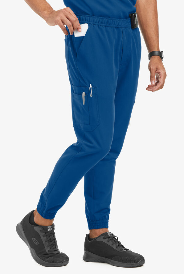 MOVEMENT by Butter-Soft Polaris Men's 10-Pocket Jogger STRETCH Scrub Pants - Royal - 1