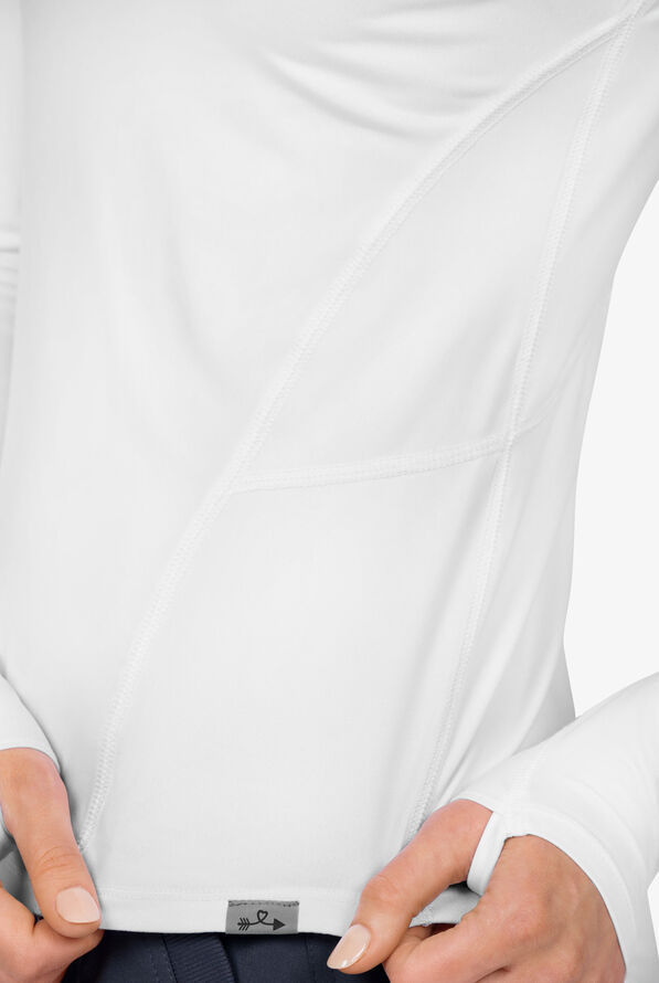Zavate Ava Therese&nbsp;Women's STRETCH Long Sleeve Brushed Knit Underscrub - White - 3