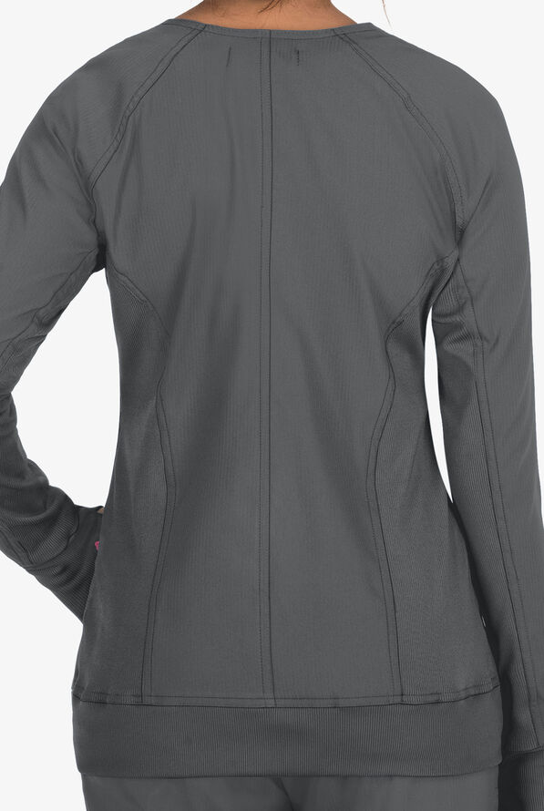 koi Lite™ Clarity Women's 3-Pocket Zip Front Scrub Jacket - Charcoal - 3
