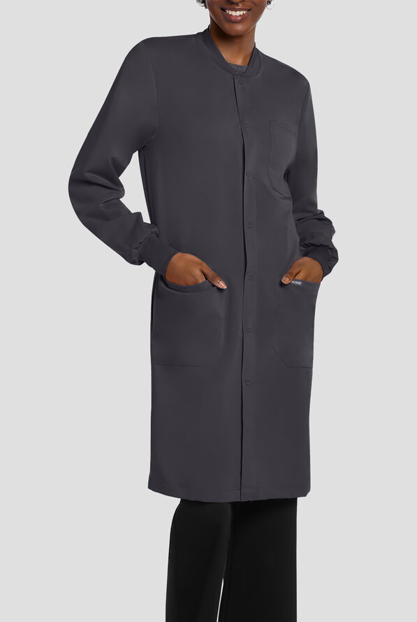 Cherokee Project Lab 40" Snap Front Lab Coat - Pewter - 1