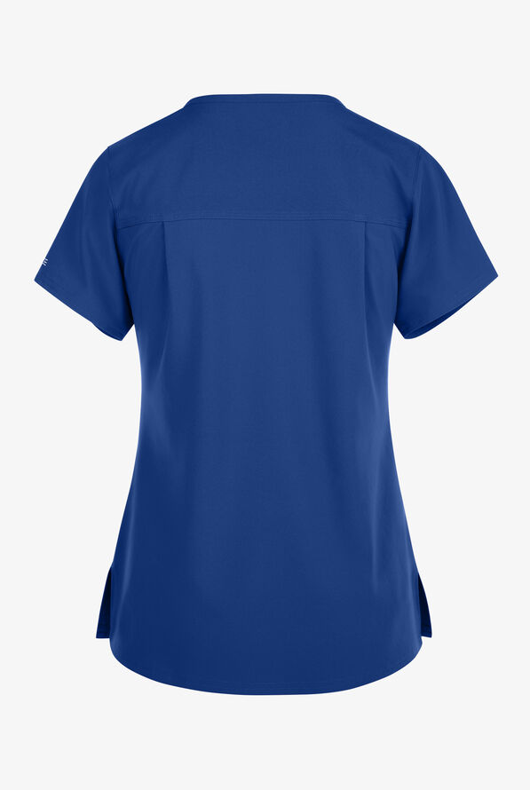 Carhartt Cross-Flex Force Women's 1-Pocket STRETCH Knit Panel Tuck In Scrub Top - Royal - 2