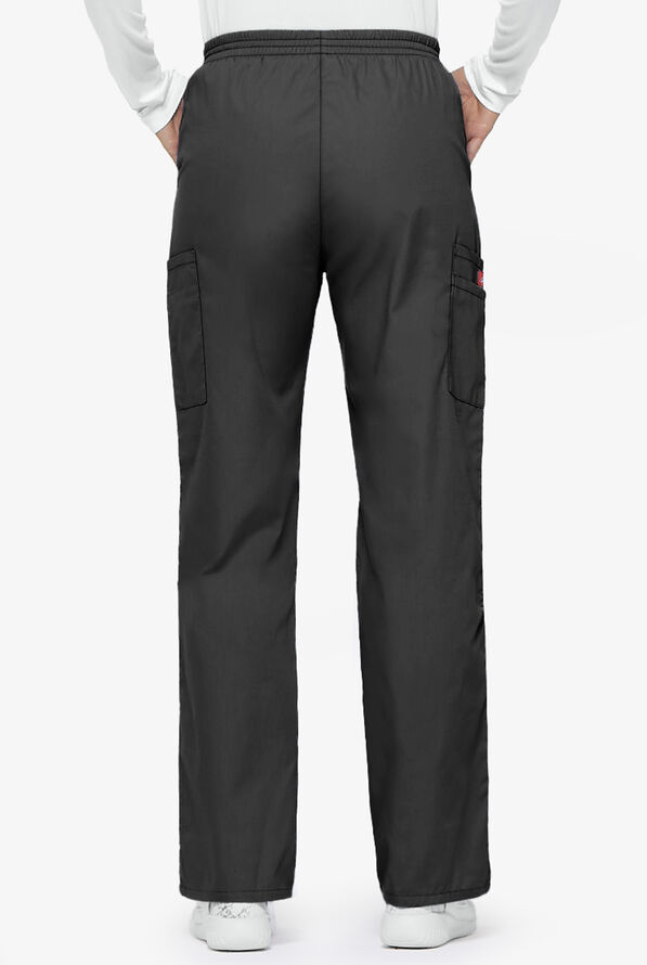 Dickies EDS Signature Women's 6-Pocket Classic Fit Pull-On Scrub Pants - Petite - Black - 2