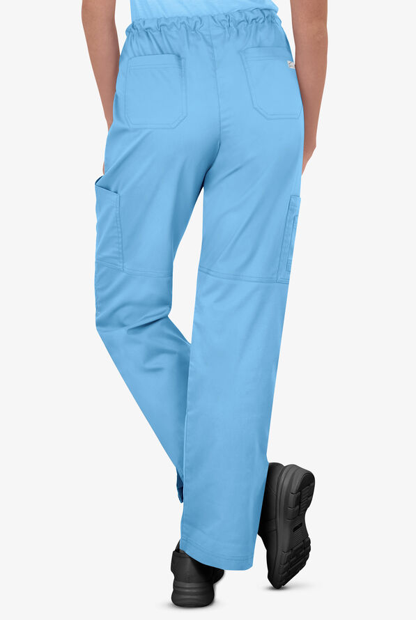 Pantal&oacute;n m&eacute;dico Butter-Soft STRETCH con cord&oacute;n y 10 bolsillos para mujer - Blue Oasis - 3