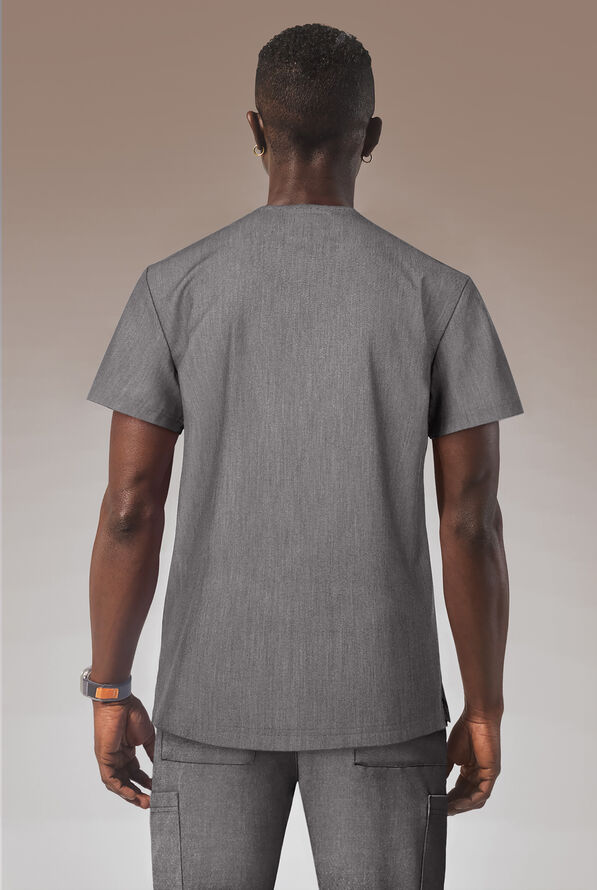 Camisa médica Hypothesis Omni con cuello en V y 1 bolsillo para hombre - Graphite - 2