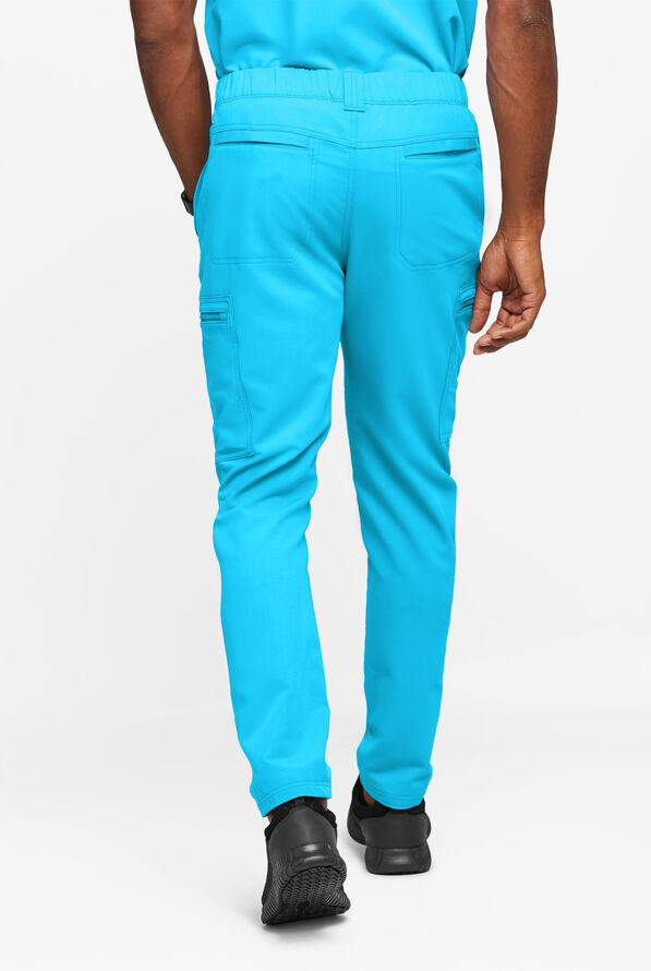 Pantal&oacute;n m&eacute;dico Movement by Butter-Soft STRETCH estilo cargo con 8 bolsillos para hombre - Turquoise - 4
