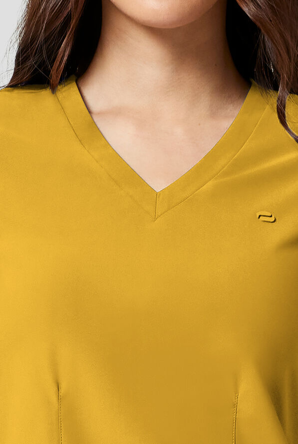 Blusa m&eacute;dica Infinity PURSUIT STRETCH con cuello en V y 2 bolsillos para mujer - Butterscotch - 3
