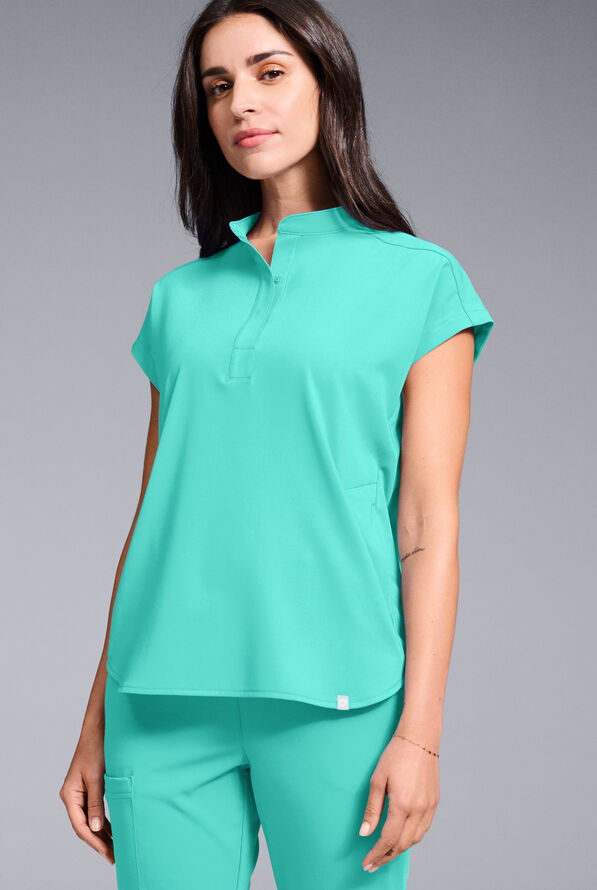 Hypothesis Women's Meta Oversized Dolman Sleeve Scrub Top - H2O - 1