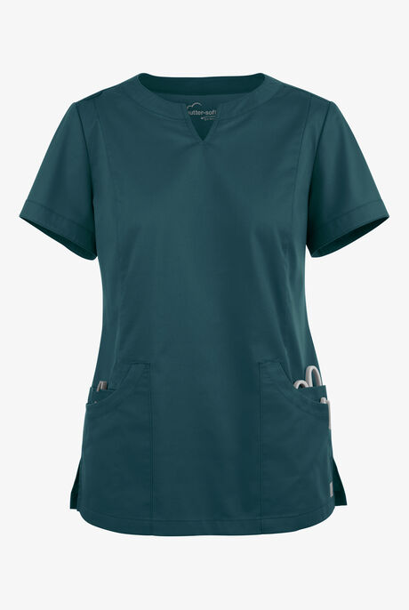 Butter-Soft STRETCH Women's 4-Pocket Notch Neck Scrub Top