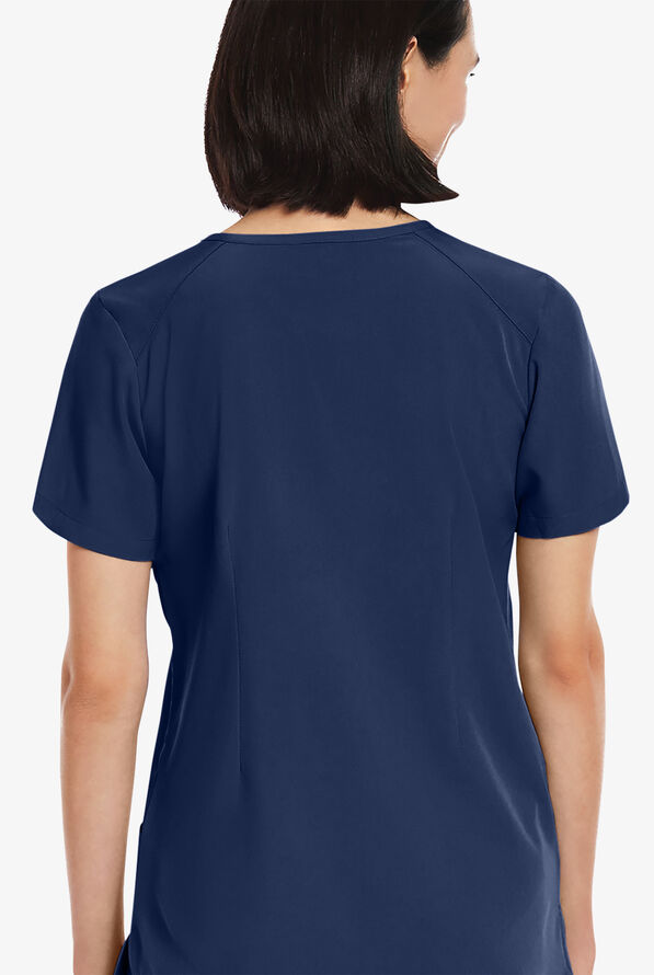 Maevn Matrix Impulse Women's 3-Pocket STRETCH Curved V-Neck Scrub Top - Navy - 3