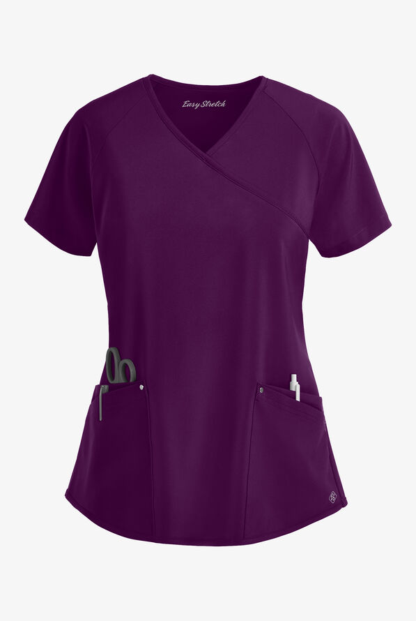Blusa médica Easy STRETCH Cara con mangas raglán - Eggplant - 1