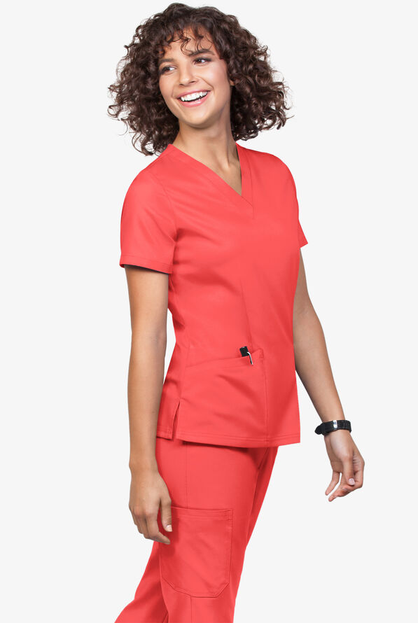 Tafford Active STRETCH Women's 5-Pocket Jogger Scrub Set - Radiant Red - 3