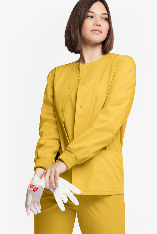 Butter-Soft Originals Women's 3-Pocket Warm-up Scrub Jacket - Warm Sun - 2