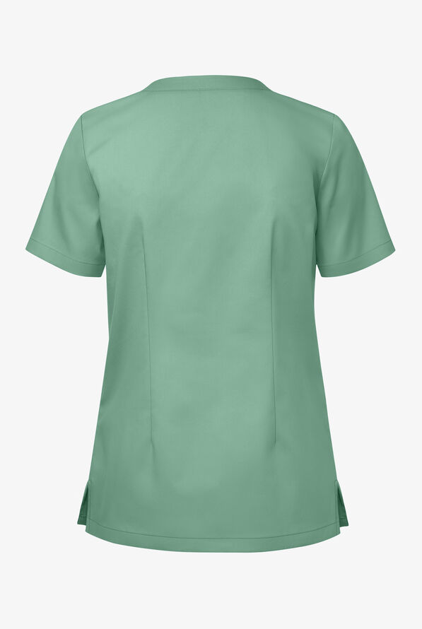 Blusa m&eacute;dica UA Butter-Soft STRETCH con cuello en V y 3 bolsillos de ojal para mujer - Water Mint - 2