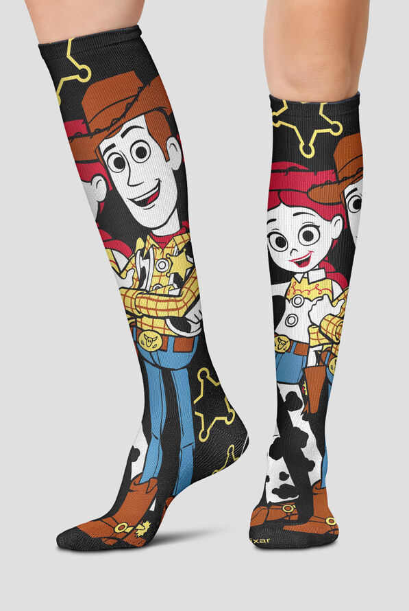 Tooniforms Cowboy Camaraderie Women's Wide Calf 10-15 mmHG Light Compression Socks - null - 1