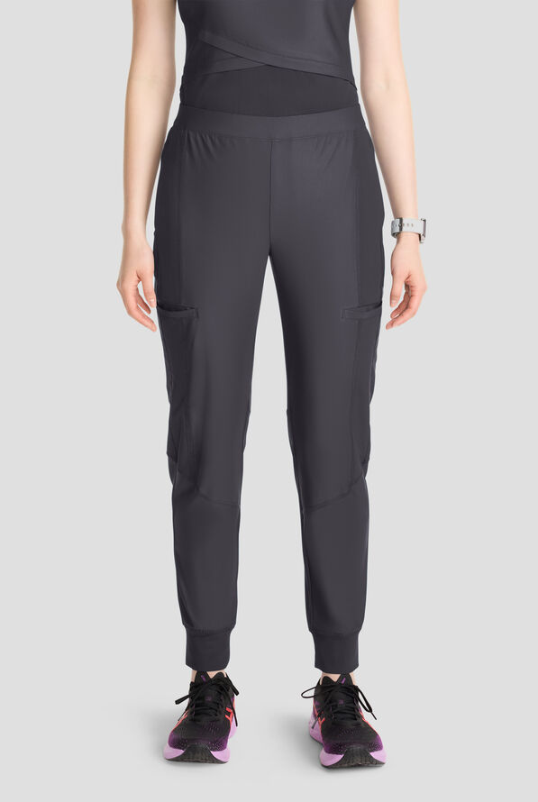 Infinity GNR8 Kinetic Knit Women's 4-Pocket STRETCH Cargo Jogger Scrub Pants - Pewter - 1