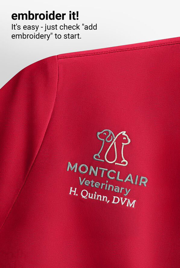 Chaqueta m&eacute;dica Cherokee Workwear Professionals con botones a presi&oacute;n y 3 bolsillos para mujer - Red - 3